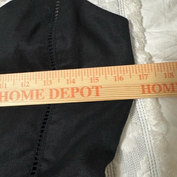 Madewell Sleeveless Wide Leg Black Linen Jumpsuit. Shirred elastic back. Pockets - Picture 11 of 16